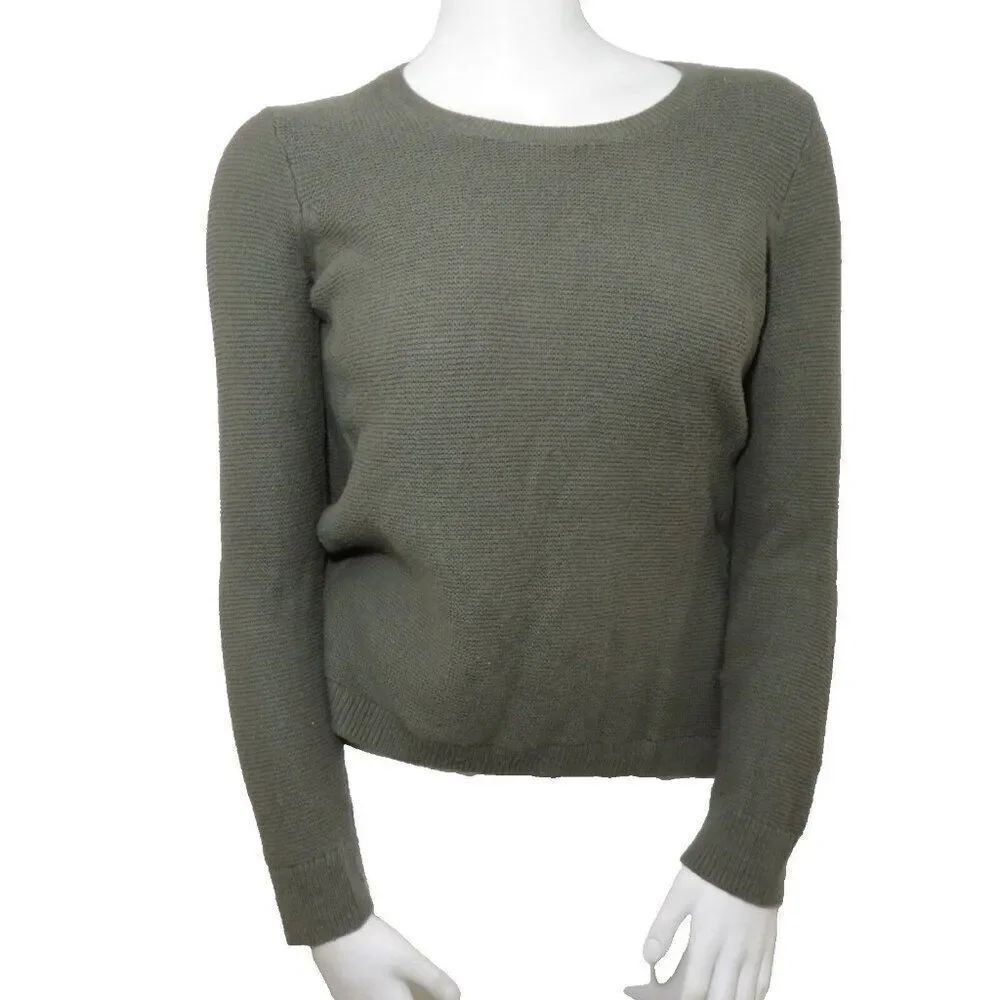 Madewell Knit Pullover Sweater M Army Green Lightweight Scoop Neck